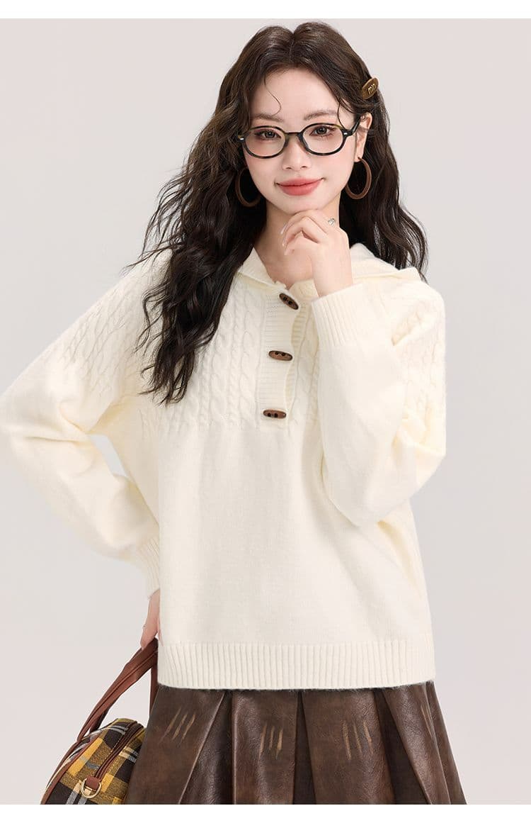 가을 겨울 루즈핏 후드 니트 오픈 가디건 스웨터 코트 슬림해 보이는 레트로 쇼트 스타일 트위스트 로프 꽈배기 긴팔 품격 여성 상세 이미지 7