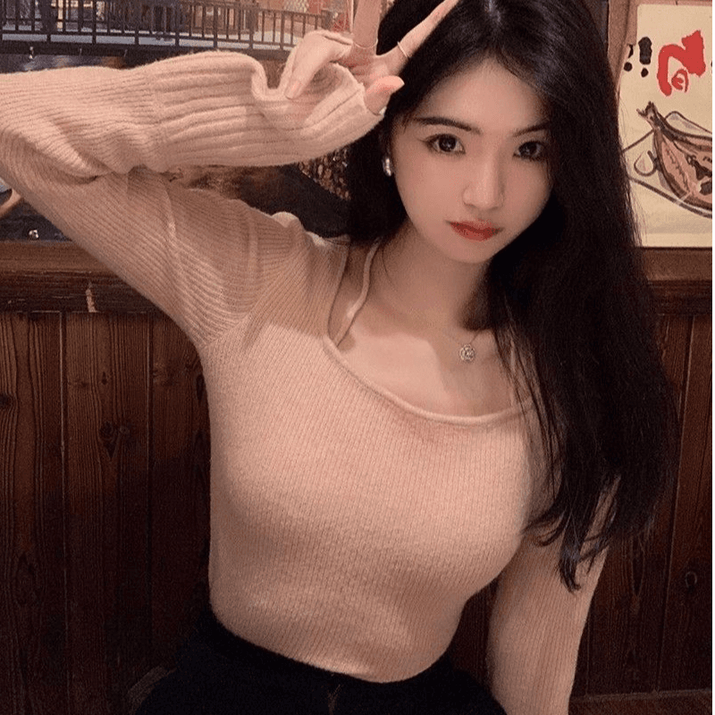 핑크색 행침 목 니트 기본 셔츠 여성 2026 가을 인사이드 가져 가라. 긴팔 맨위 부드러운 바람 몸매 가꾸기 슬림해 보이는 쇼트 스타일 스웨터 이미지 3