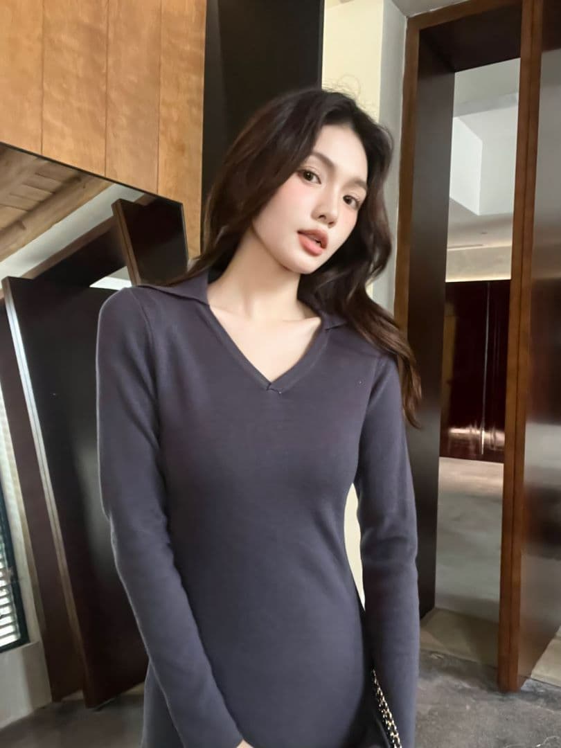 프랑스식 몸매 가꾸기 여성 드레스 가을 롱 코트 허리 수축 슬림해 보이는 트임 타이트 스커트 순수한 욕망 핫걸 만나는 작은 치마 상세 이미지 2