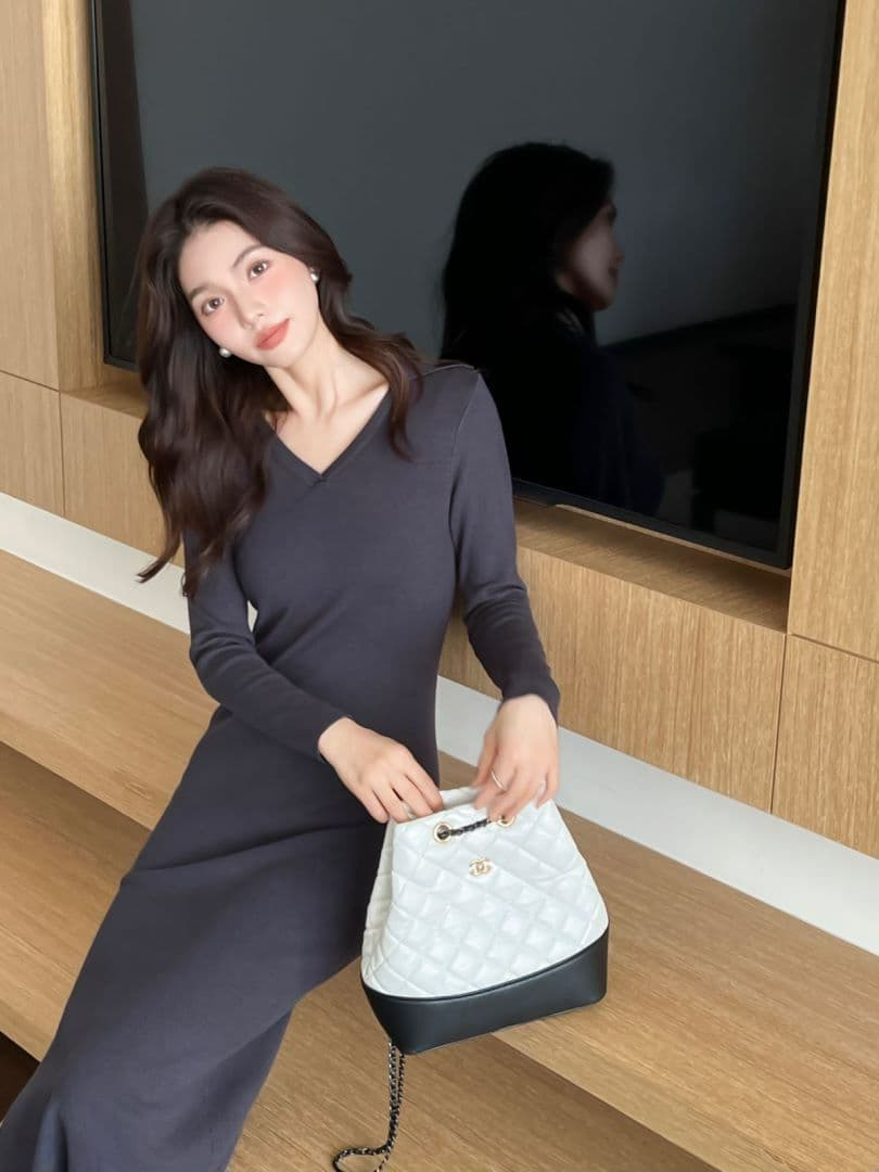 프랑스식 몸매 가꾸기 여성 드레스 가을 롱 코트 허리 수축 슬림해 보이는 트임 타이트 스커트 순수한 욕망 핫걸 만나는 작은 치마 상세 이미지 8