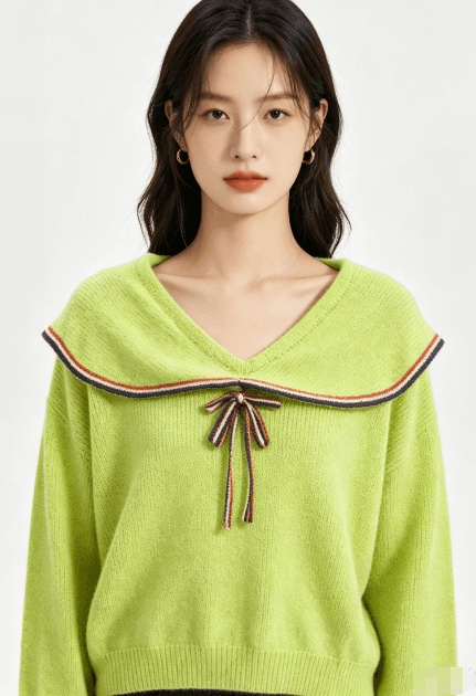 2026 외국 가스 연령 감소 베이비 칼라 단추 측면 배색 긴팔 이미지 2
