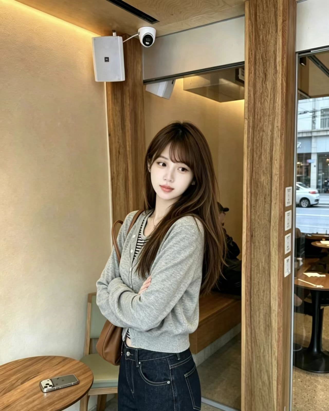 배색 한 부서 스트라이프 후드 페이크 레이어드 긴팔 니트 스웨터 여성 가을 새로운 Chic 디자인 센스 스웨터 맨위 상세 이미지 2