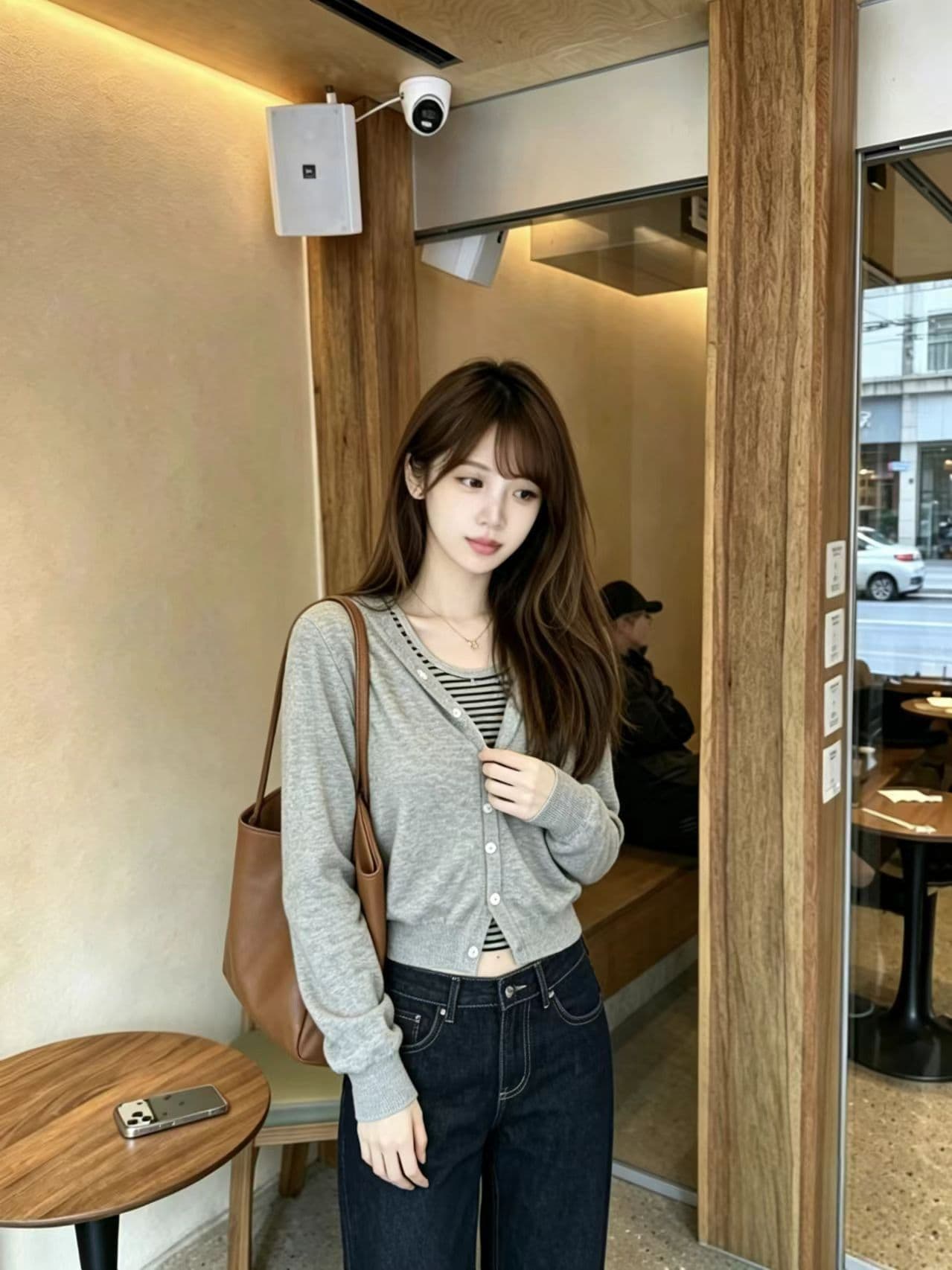 배색 한 부서 스트라이프 후드 페이크 레이어드 긴팔 니트 스웨터 여성 가을 새로운 Chic 디자인 센스 스웨터 맨위 상세 이미지 5