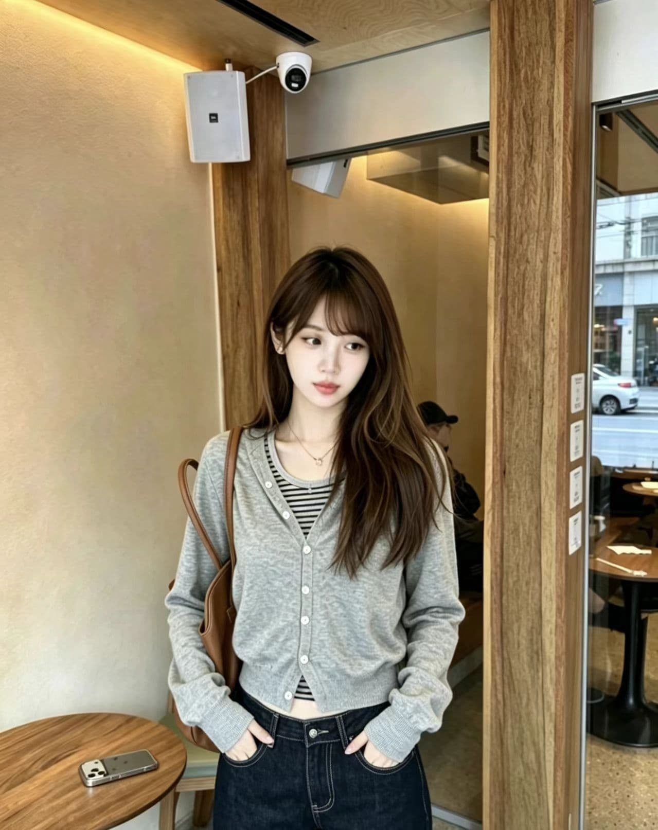 배색 한 부서 스트라이프 후드 페이크 레이어드 긴팔 니트 스웨터 여성 가을 새로운 Chic 디자인 센스 스웨터 맨위 상세 이미지 6