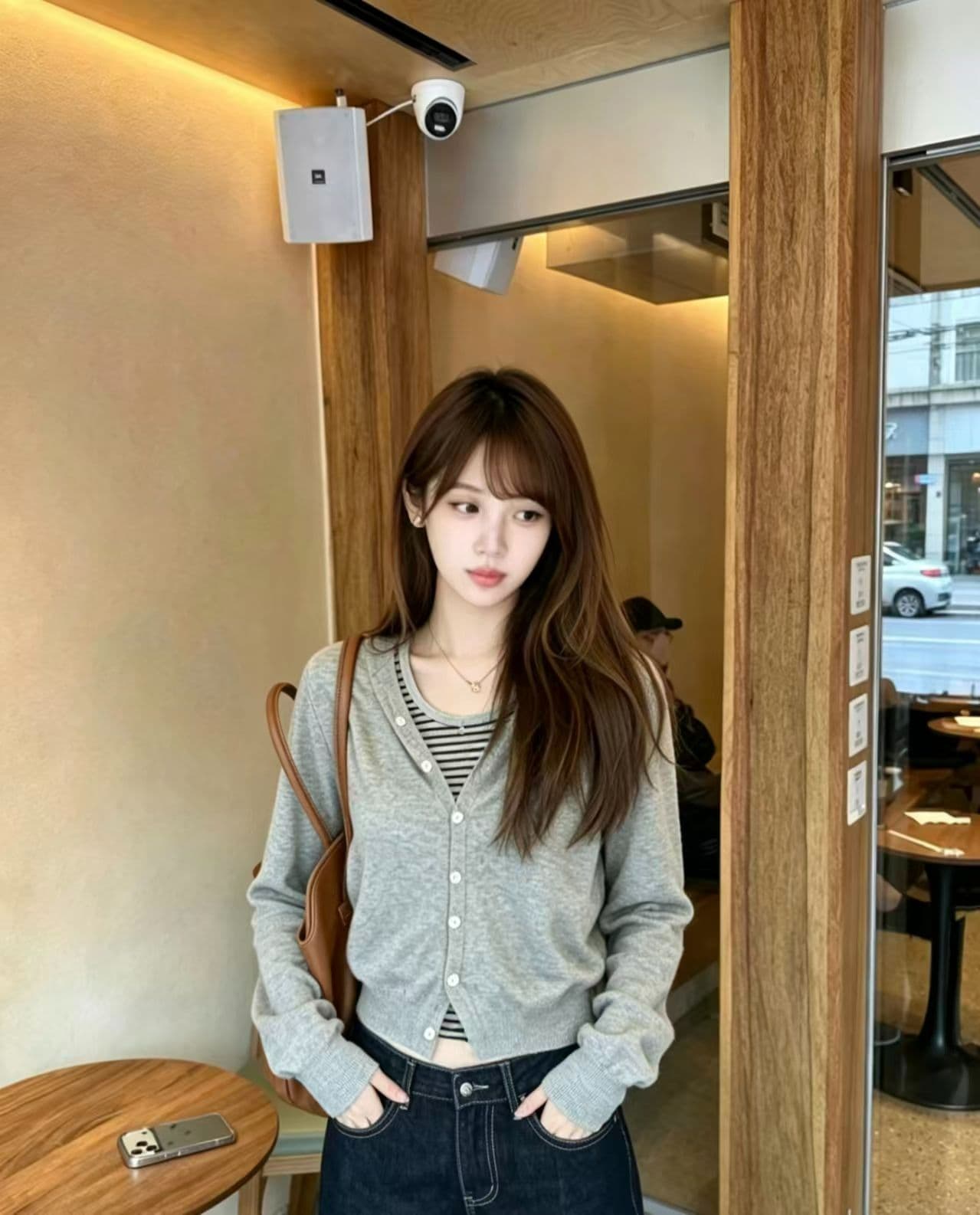 배색 한 부서 스트라이프 후드 페이크 레이어드 긴팔 니트 스웨터 여성 가을 새로운 Chic 디자인 센스 스웨터 맨위 상세 이미지 7