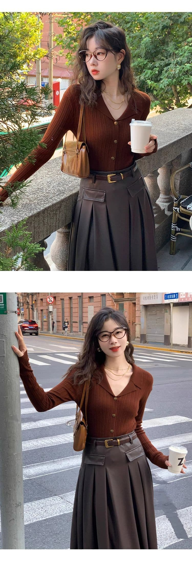 항구 바람 이른 가을 겨울 2026 년 레트로 품격 슬림해 보이는 폴로 칼라 니트 스웨터 여성 긴 소매 몸매 가꾸기 맨위 상세 이미지 10