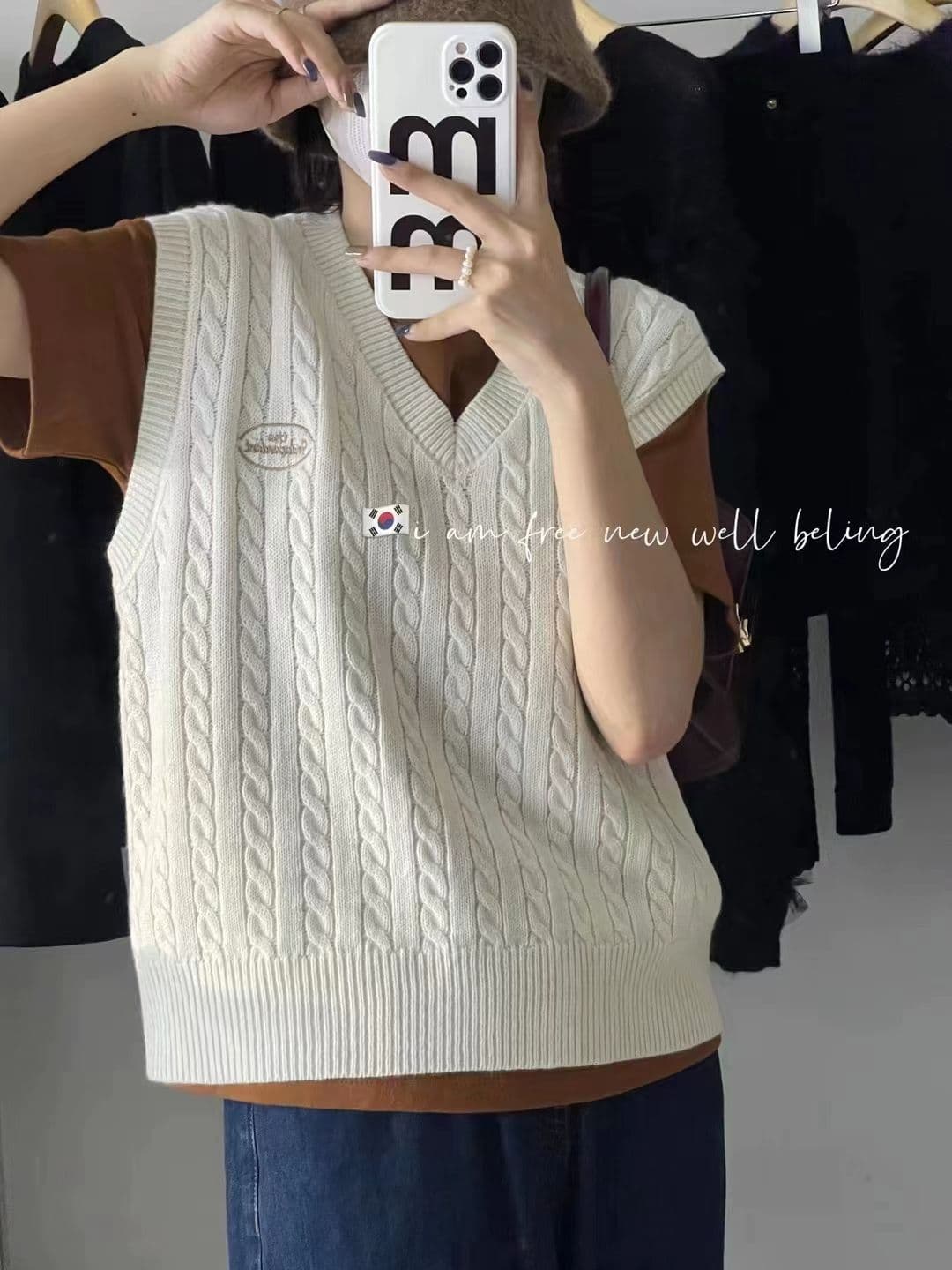 학원 스타일 2026 가을 스웨터 조끼 루즈핏 레트로 다용도 니트 학원 스타일 연령 감소 외부 가져 가라. V넥 조끼 여자 이미지 3