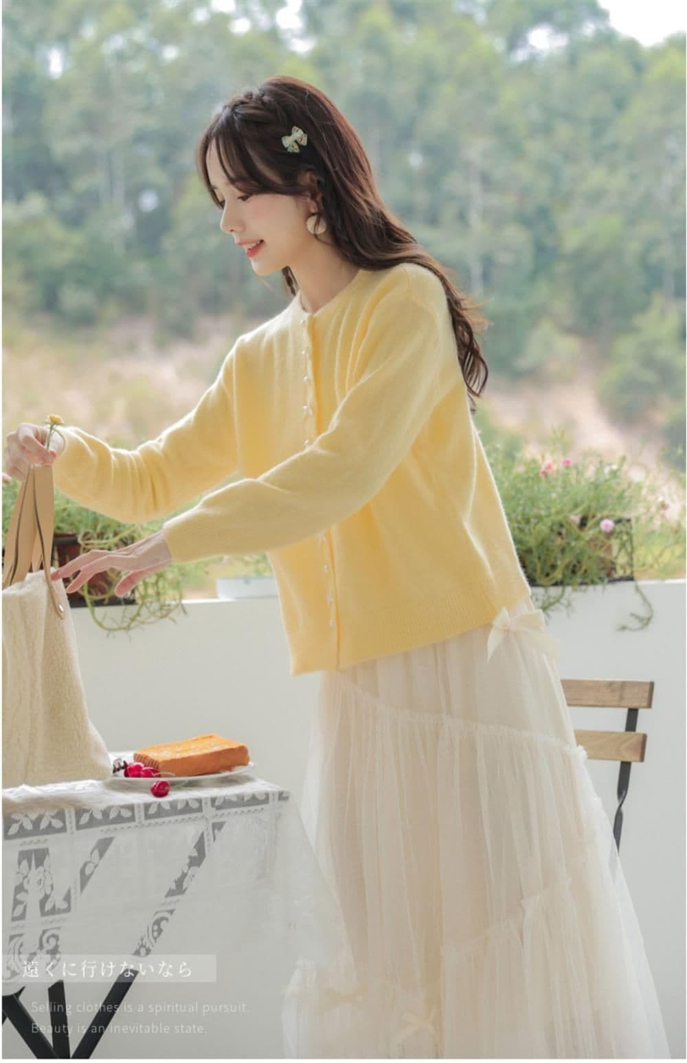 신선함 달콤함 단색 니트 오픈 가디건 가을 겨울 일본식 부드러운 찹쌀 부드러운 라운드 넥 스웨터 캐주얼 다용도 작은 대중 재킷 상세 이미지 17