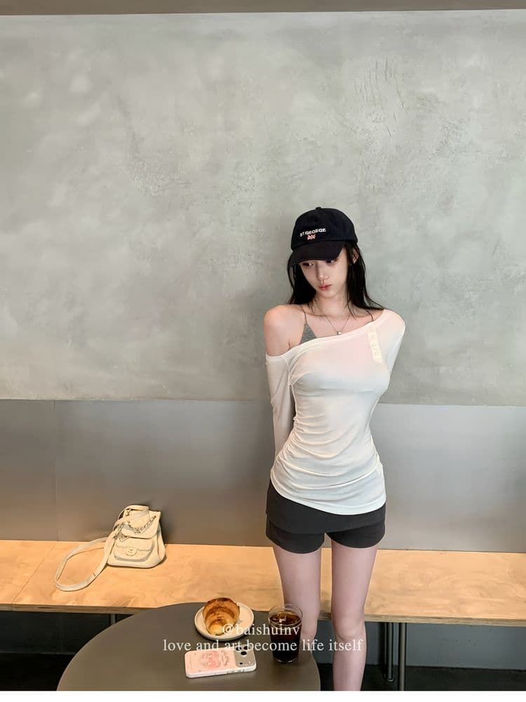1 1 모달 200그램 비틀림 V넥 조끼 슬립 여성 이른 가을 인사이드 가져 가라. 한 부서 순수한 욕망 분위기 센스 맨위 상세 이미지 9