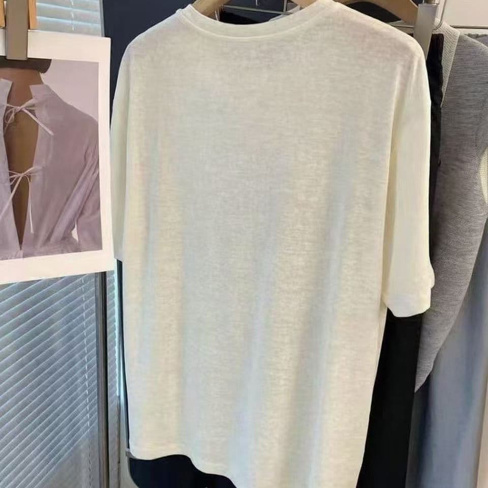 부드러운 색상 시스템 한국 동대문 만화 강아지 프린트 루즈핏 차가운 센스 눈꽃 면 반팔 티셔츠 여성 셔츠 여름 이미지 5