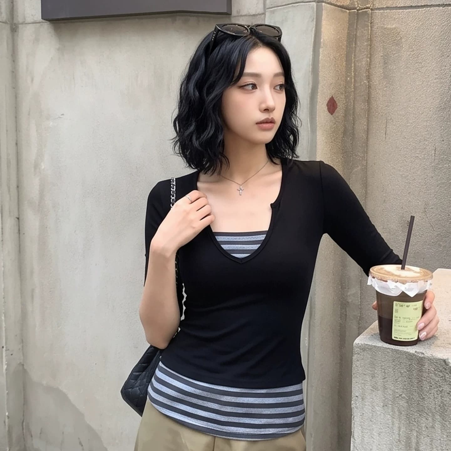40 92 면 8 암모니아 Lun 210 그램 중간 소매 티셔츠 이미지 5