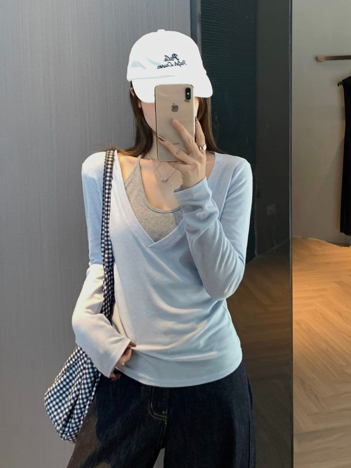 1 1 인 면 260 그램 긴팔 티셔츠 여성 상세 이미지 2
