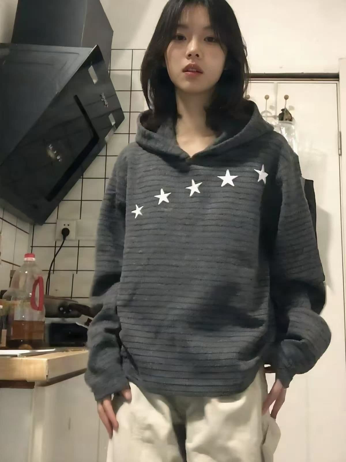 원본 컬러 짜임 기사 300 그램 자수 후드티 여성 상세 이미지 5
