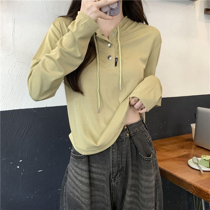 삼색 가을 겨울철 새로운 여성 의류 고유 한 Chic 패션 개성 후드 풀오버 기본 셔츠 맨위