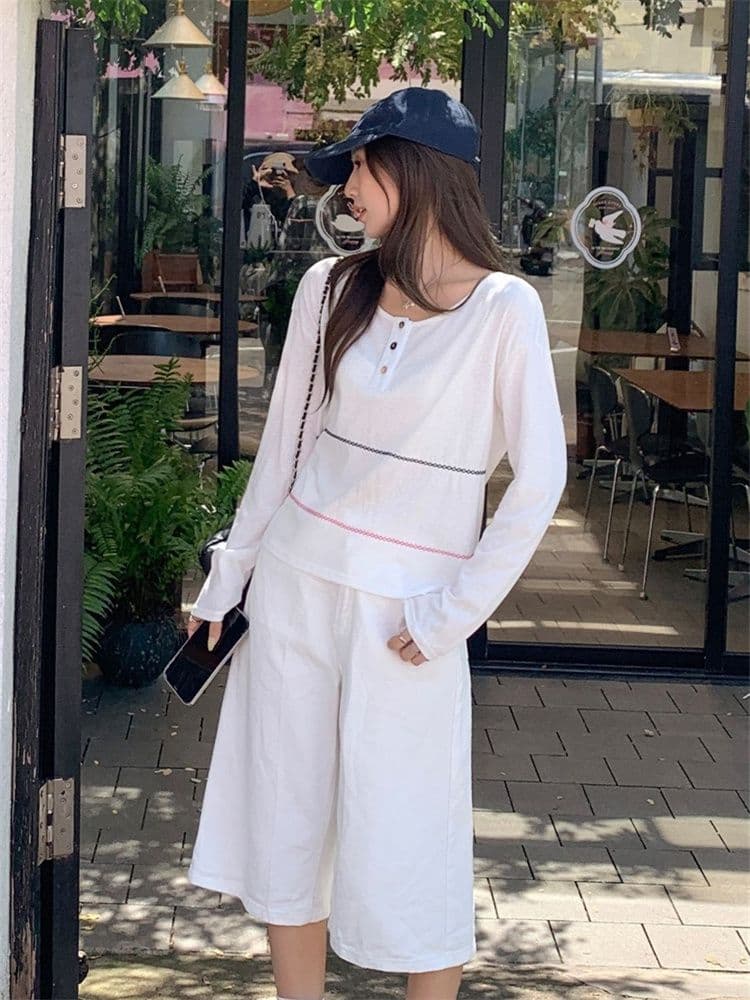 원본 원단 얇은 스타일 미니멀리즘 라인 느긋한 바람 자외선 차단 블라우스 티셔츠 여성 가을 루즈핏 슬림해 보이는 다용도 맨위 상세 이미지 5
