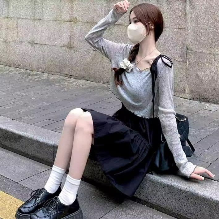 작은 키 소금 부서 착용 가져 가라. 여성 여름 2024 새로운 디자인 센스 패션 외국 가스 작은 대중 태양 보호 셔츠 맨위 여성 상세 이미지 5