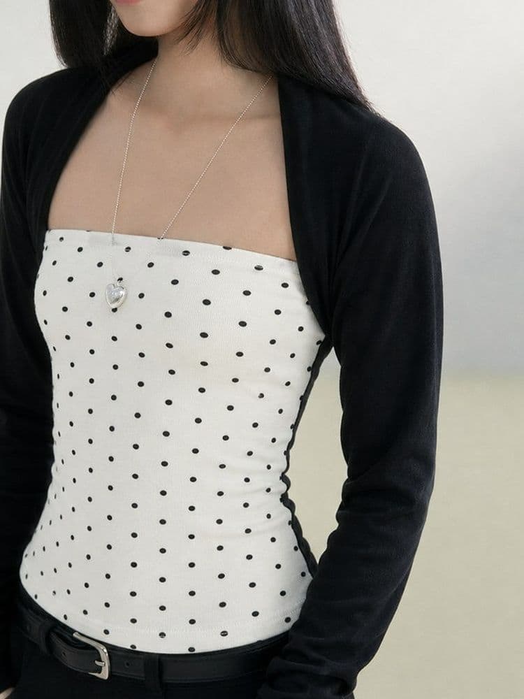 1 1 와 사고 방식 260 그램 흰색 배경 블랙 도트 무늬 튜브탑 티셔츠 새로운 여성 가을 인기 자이언트 잘 생긴 패션 맨위 상세 이미지 3