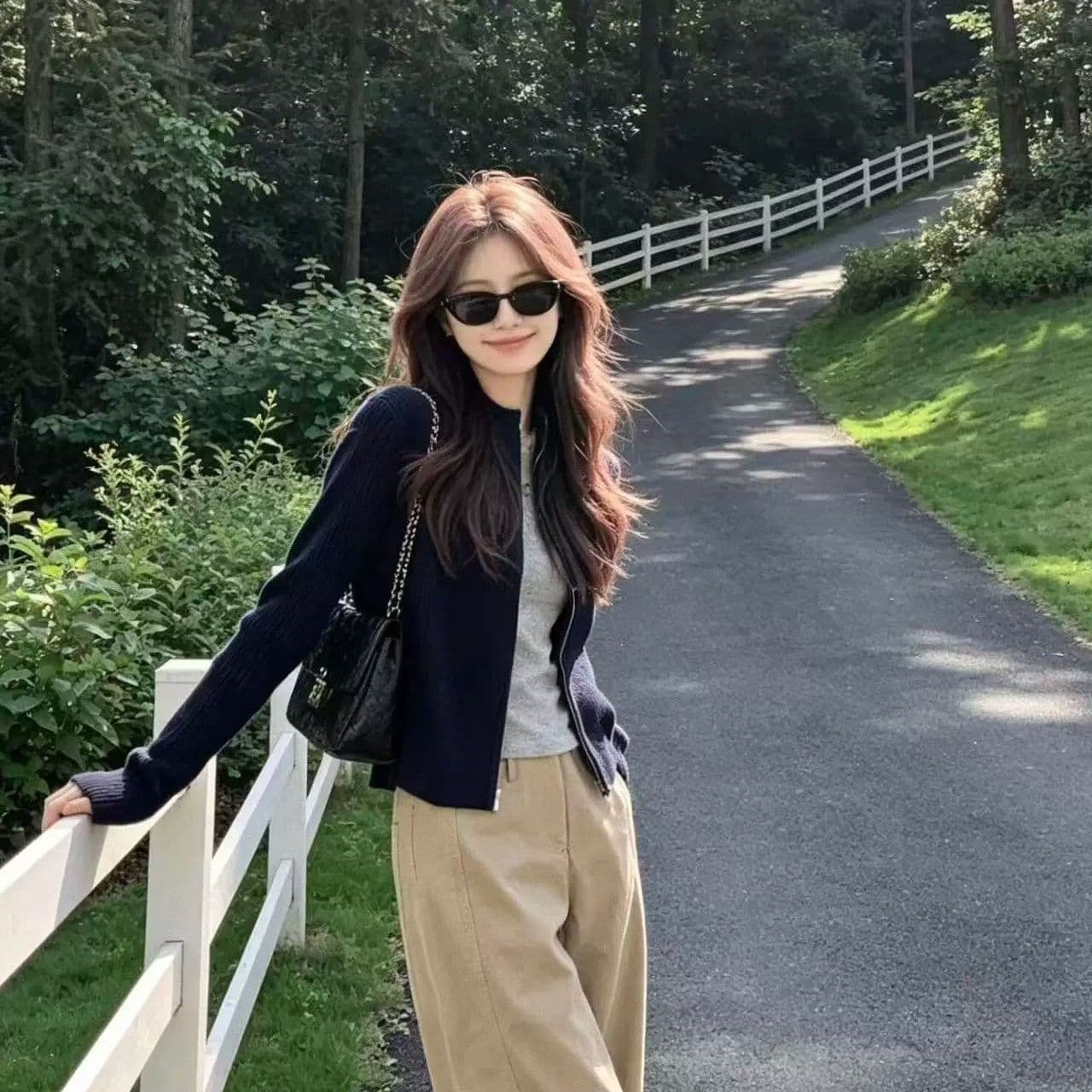 2026 새로운 해군 지퍼 니트 오픈 가디건 여성 코트 가을 겨울 스웨터 몸매 가꾸기 이른 가을 chic 한 첨부 된 의류 이미지 5