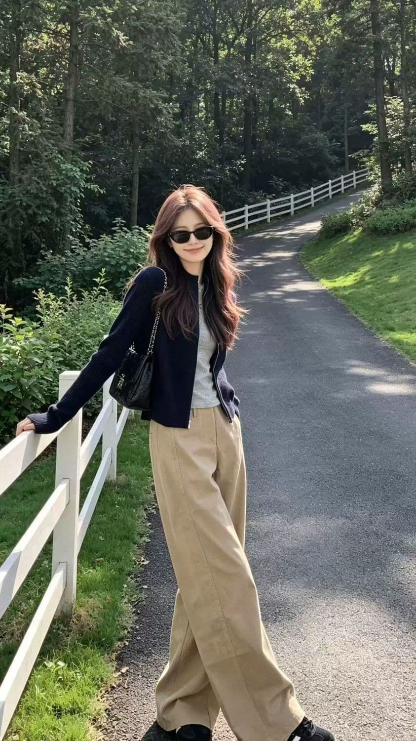 2026 새로운 해군 지퍼 니트 오픈 가디건 여성 코트 가을 겨울 스웨터 몸매 가꾸기 이른 가을 chic 한 첨부 된 의류 상세 이미지 6