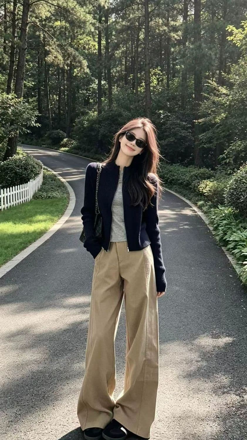 2026 새로운 해군 지퍼 니트 오픈 가디건 여성 코트 가을 겨울 스웨터 몸매 가꾸기 이른 가을 chic 한 첨부 된 의류 상세 이미지 10