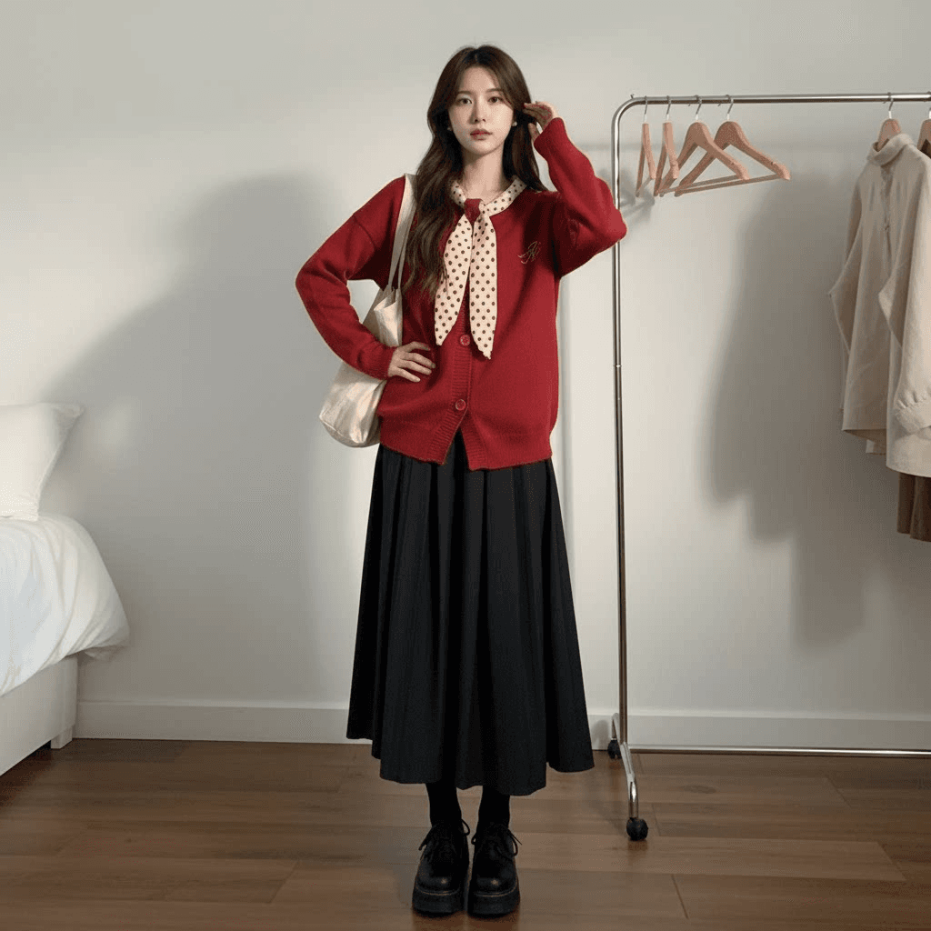 가을 2026 새로운 여성 의류 슈퍼 화재 빛 요리 한 빛 사람들 코치 자이언트 잘 생긴 재킷 빨간색 맨위 이미지 3