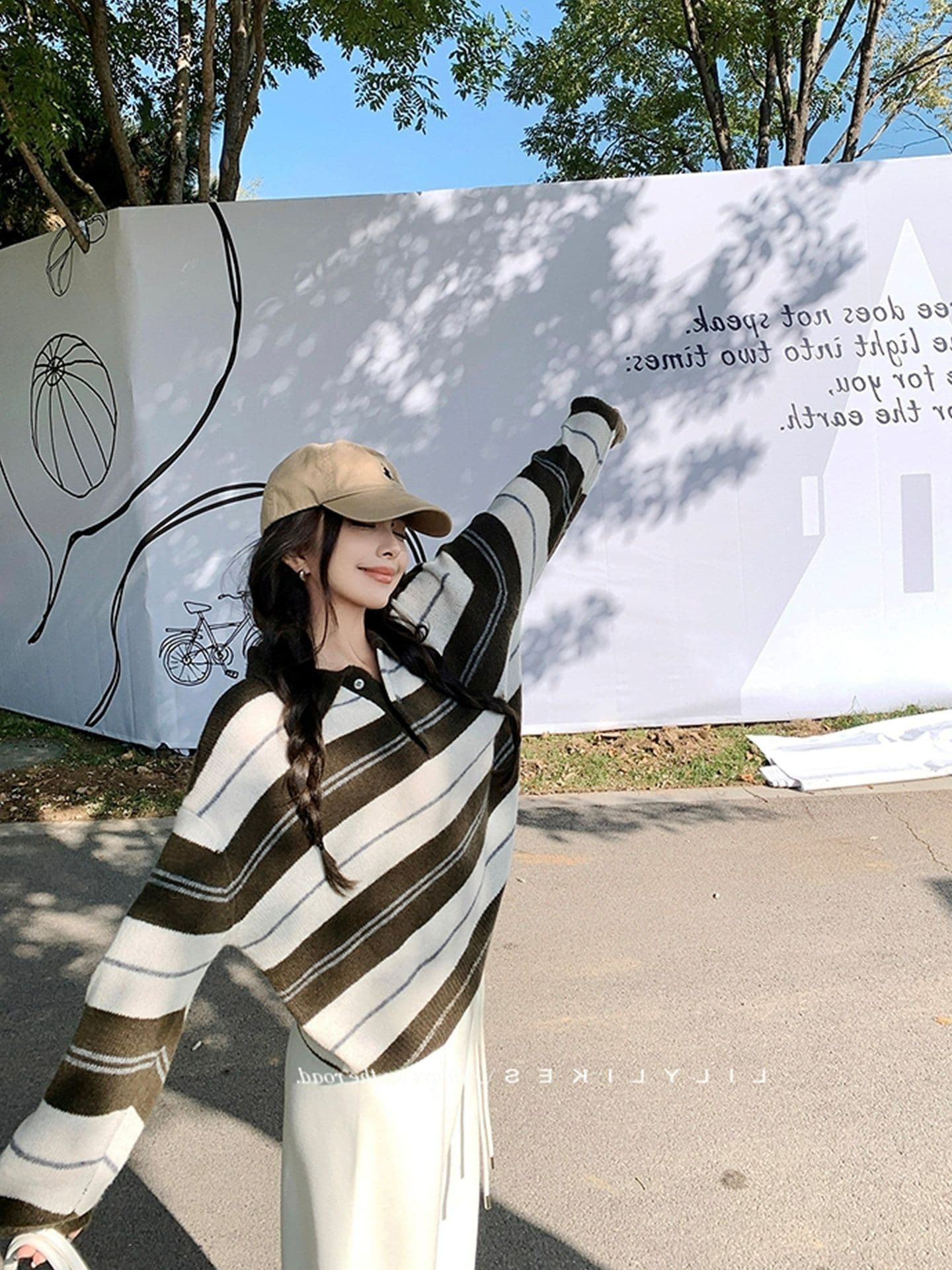 오래된 돈 모델 학생 양 플러시 2026 년 가을 겨울 높음 지혜 스트라이프 polo 풀오버 캐주얼 루즈핏 상세 이미지 4