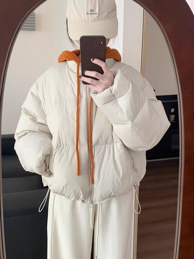 느긋한 바람 후드 캐주얼 루즈핏 고급 센스 두꺼운 스웨터 여자 가을 겨울 새로운 한국 스타일 쇼트 스타일 니트 맨위 트렌디 상세 이미지 34