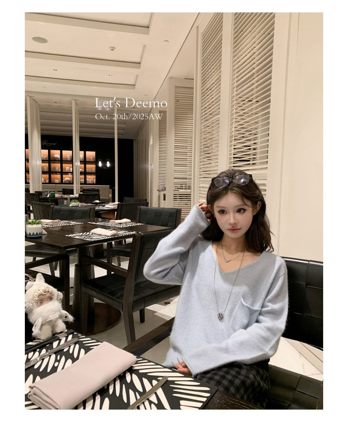 편안함 부드러운 찹쌀 2026 가을 겨울 무봉제 캠코더 ji ~까지 평범한 게으른 V넥 니트 스웨터 상세 이미지 9