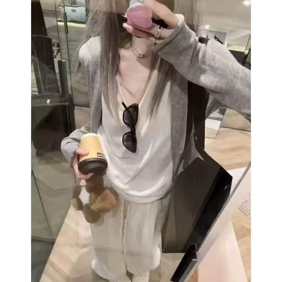 느긋한 바람 녹색 니트 오픈 가디건 여성 가을 새로운 부드러운 찹쌀 루즈핏 다용도 긴팔 느슨함 센스 재킷 맨위 이미지 3