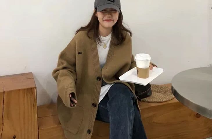 레트로 느긋한 바람 스웨터 여성 코트 2026 년 가을 새로운 외출용 루즈핏 중간 길이 가을 겨울 니트 오픈 가디건 상세 이미지 5