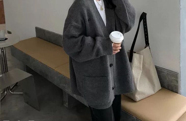 레트로 느긋한 바람 스웨터 여성 코트 2026 년 가을 새로운 외출용 루즈핏 중간 길이 가을 겨울 니트 오픈 가디건 상세 이미지 25