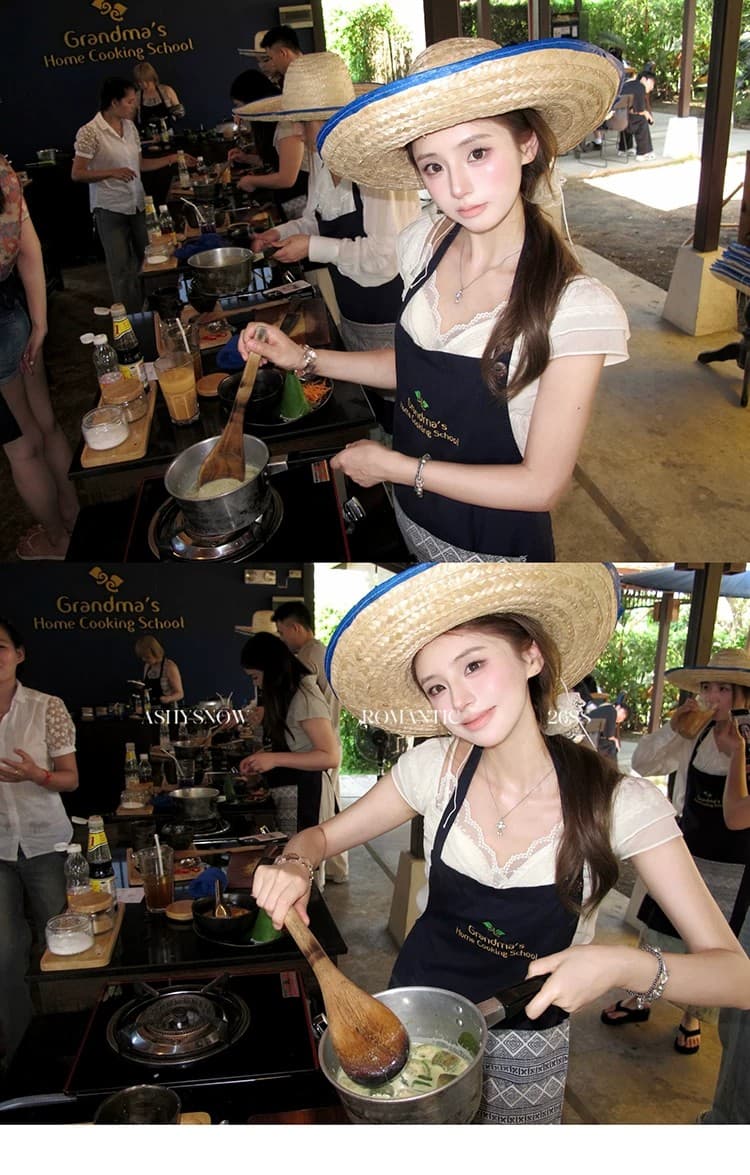 있음 선적 레이스 조각 작은 날다 소매 마이크로 ~을 통해 쇼트 스타일 인형 셔츠 주간 실크 장난기 넘치는 소녀 품격 V 넥 셔츠 상세 이미지 19