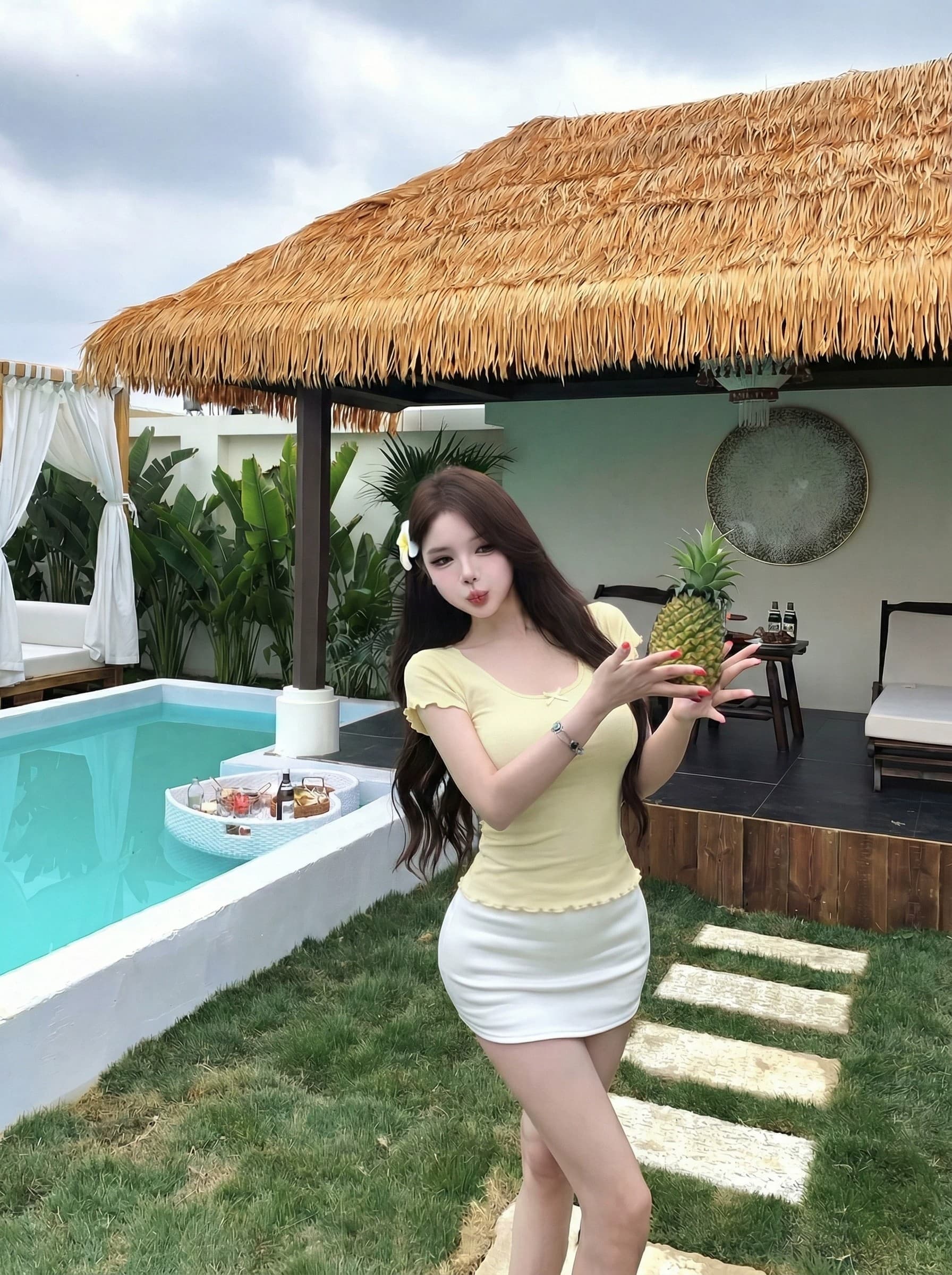 순수한 욕망 달콤한 매운맛 u 칼라 반팔 티셔츠 여성 여름 2026 새로운 단색 맨위 상세 이미지 8
