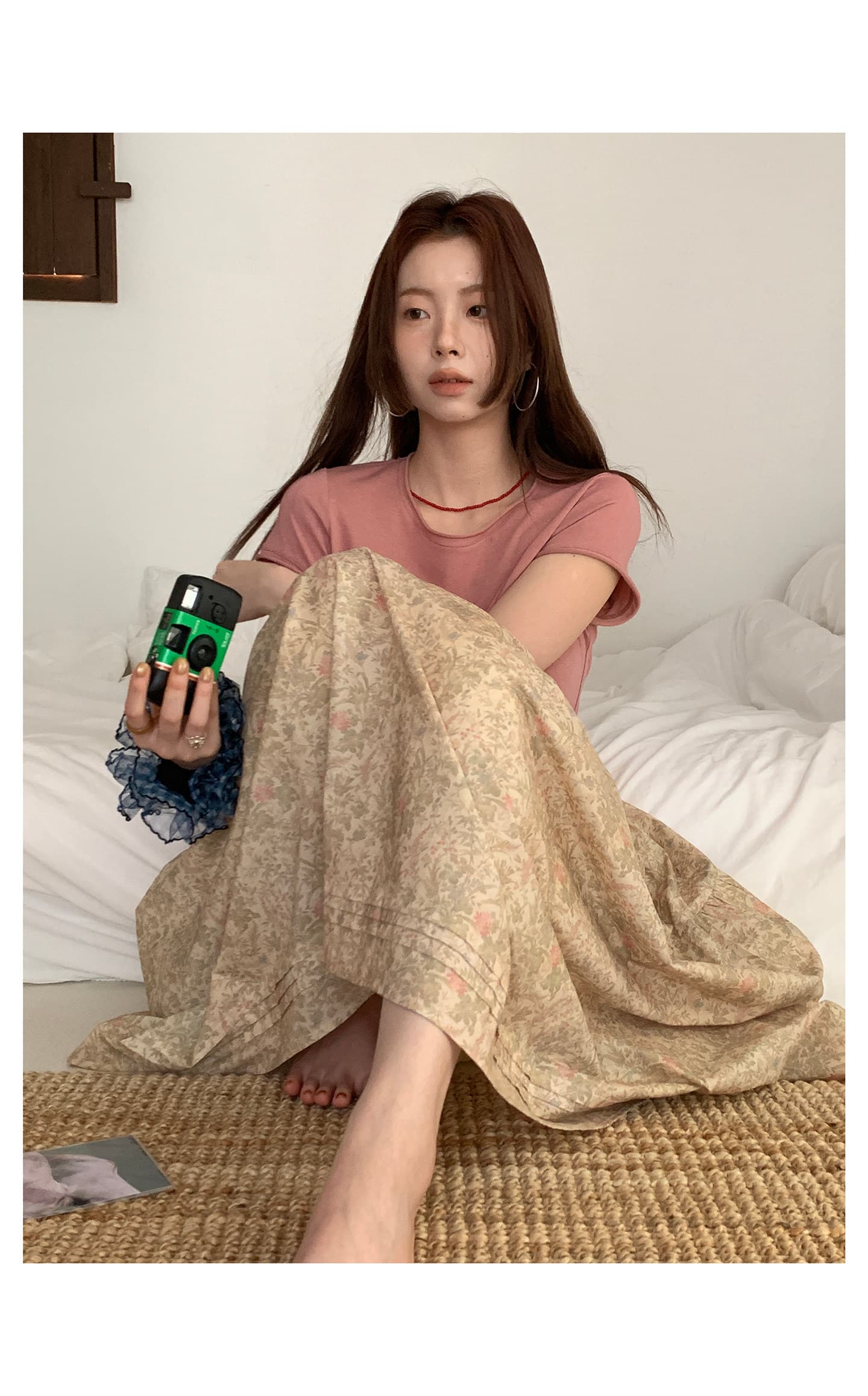기초 섹션 단색 볼륨 측면 반팔 티셔츠 여성 여름 슬림해 보이는 풀오버 맨위 상세 이미지 21
