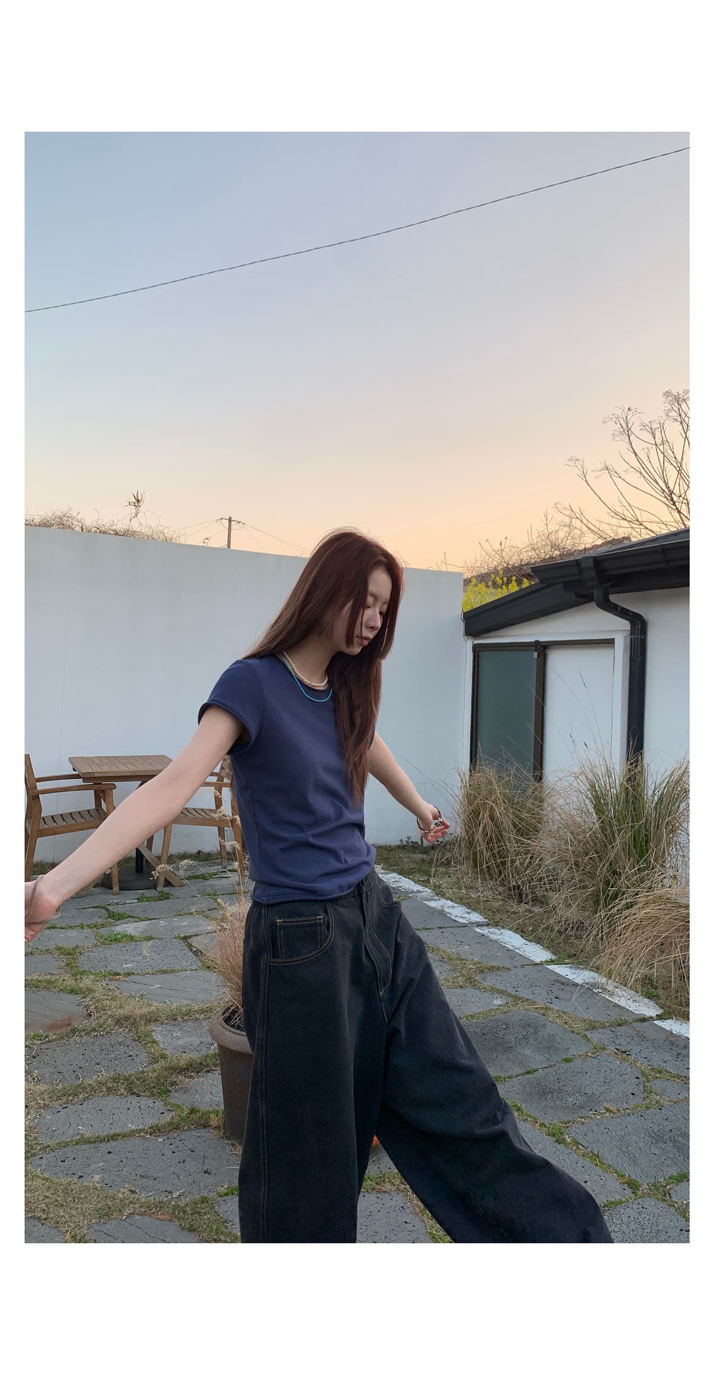 기초 섹션 단색 볼륨 측면 반팔 티셔츠 여성 여름 슬림해 보이는 풀오버 맨위 상세 이미지 28