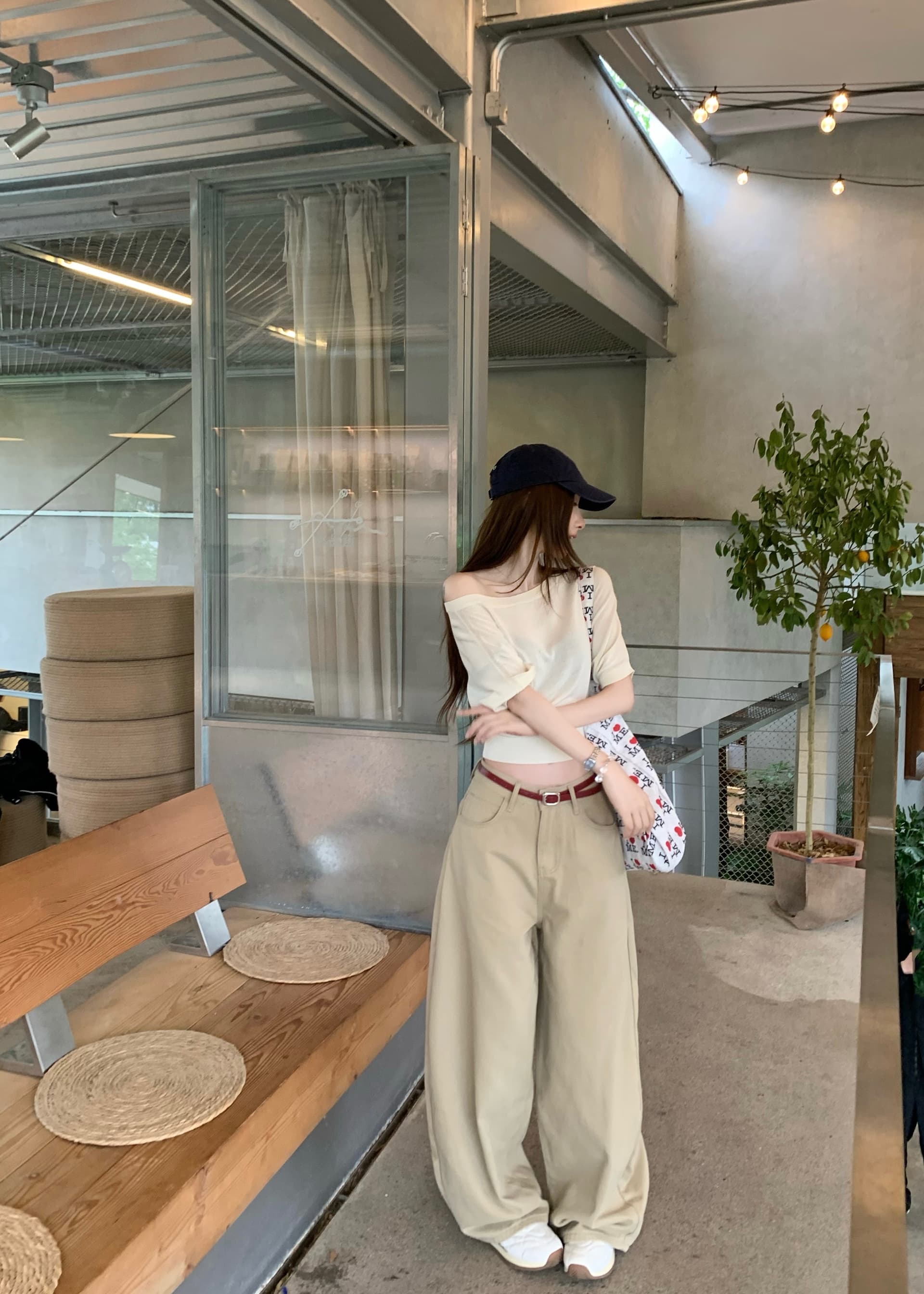 청바지 여성 가을 새로운 아메리칸 하이웨이스트 루즈핏 와이드 레그 팬츠 다용도 슬림해 보이는 느슨함 도루 센스 롱 바지 상세 이미지 9