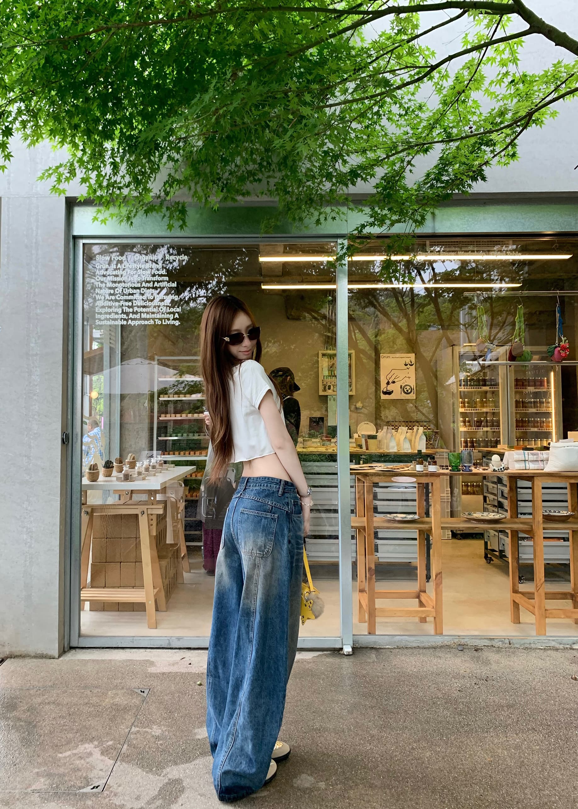청바지 여성 가을 새로운 아메리칸 하이웨이스트 루즈핏 와이드 레그 팬츠 다용도 슬림해 보이는 느슨함 도루 센스 롱 바지 상세 이미지 26