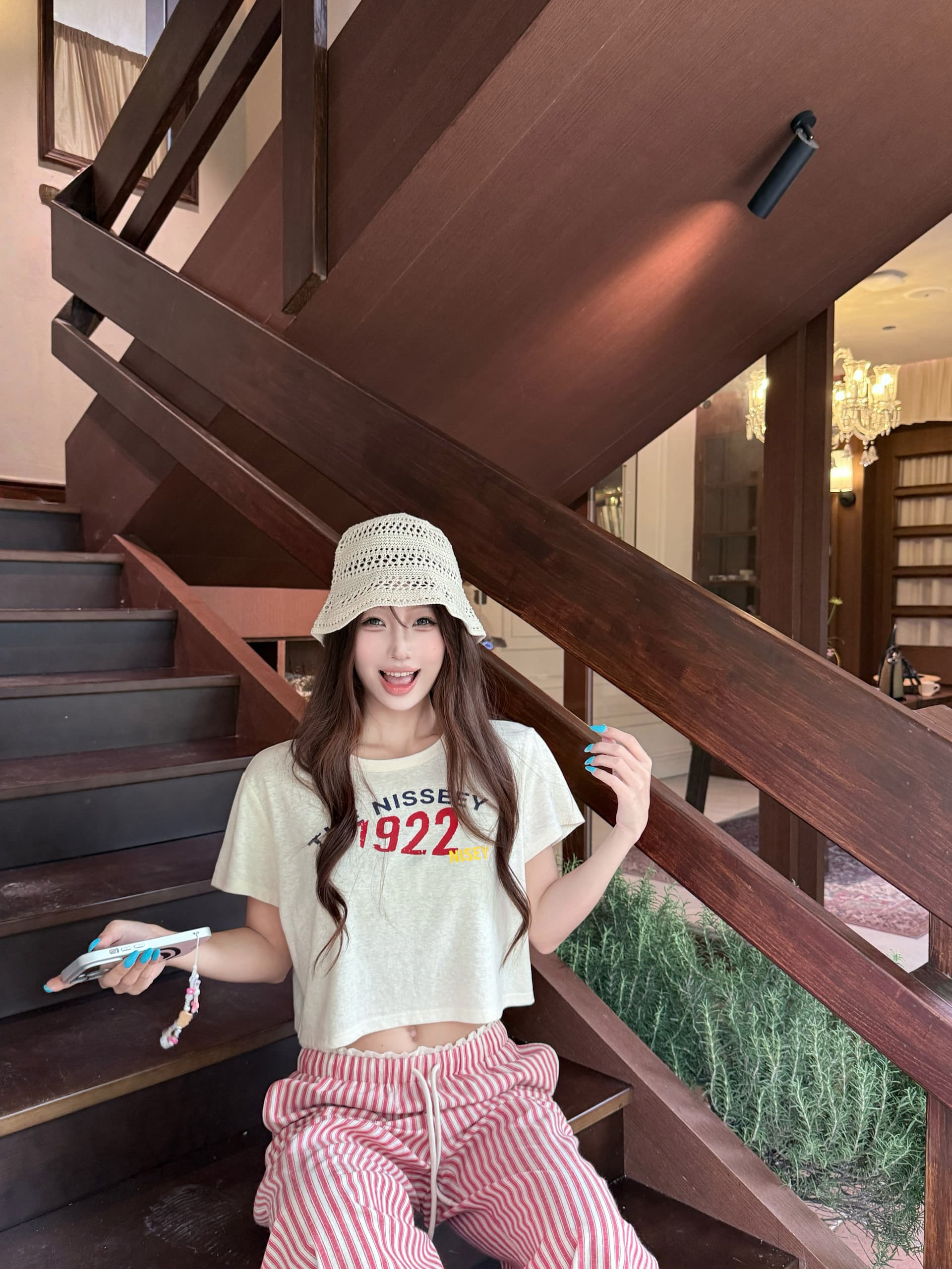 레트로 알파벳 프린트 반팔 티셔츠 여성 여름 캐주얼 바지 패션 세트 상세 이미지 6