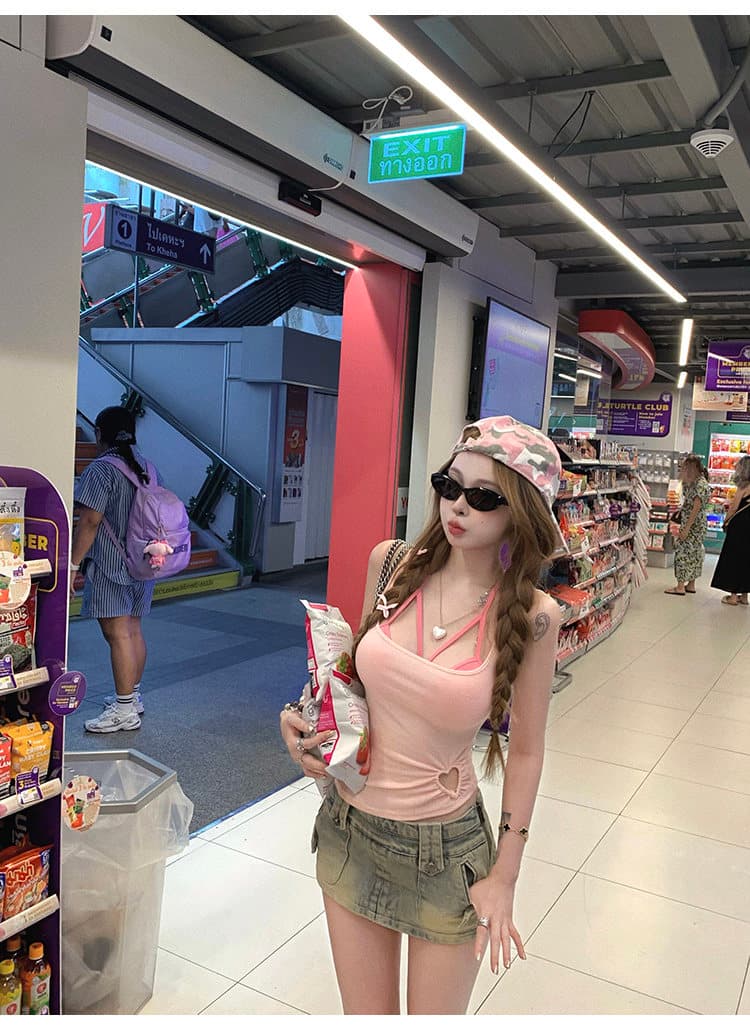 핫걸 순수한 욕망 섹시함 검정색 작은 슬링 여성 여름 디자인 센스 고유 한 스택 착용 투피스 세트 상세 이미지 64