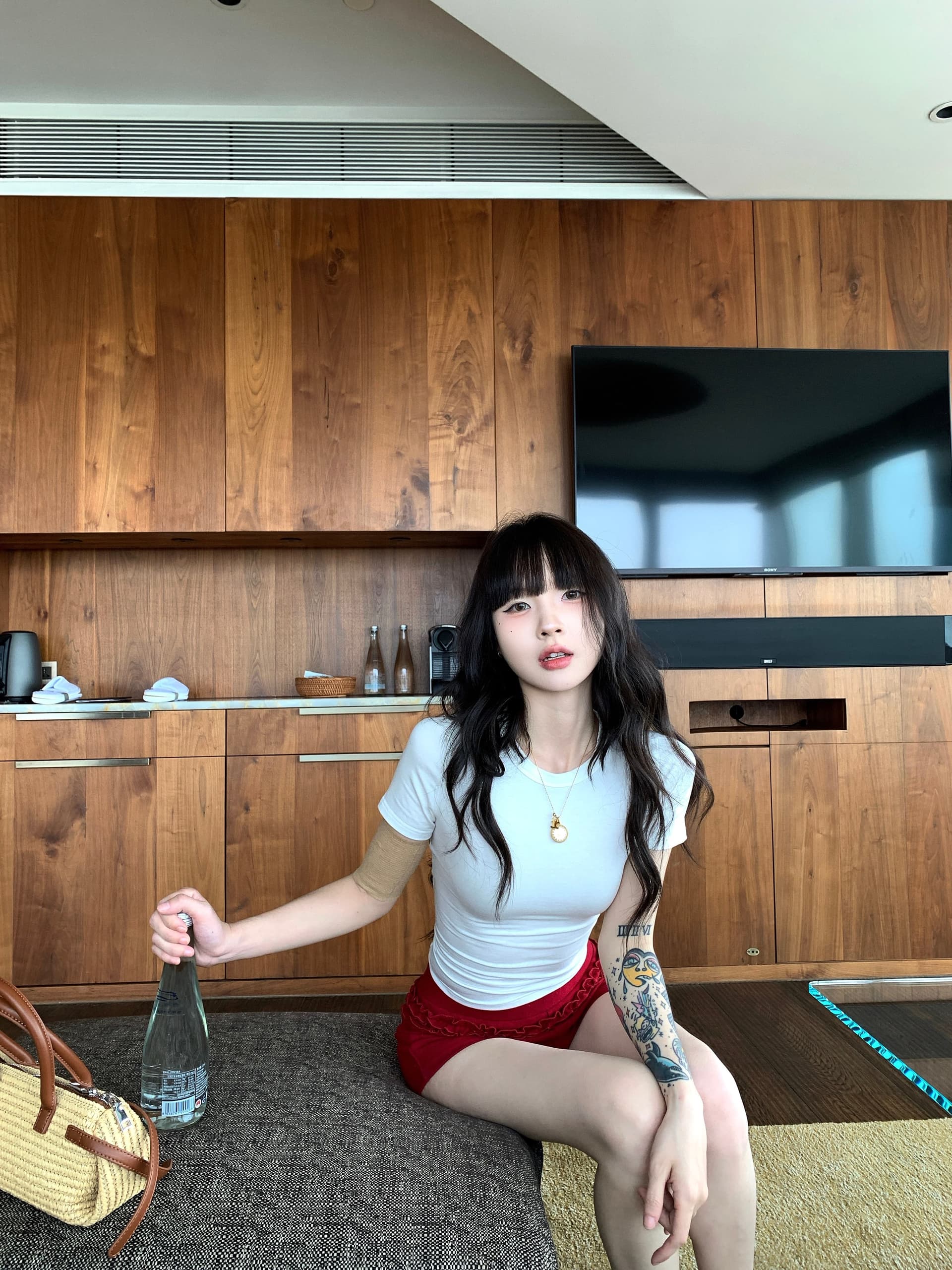 핫걸 순수한 욕망 반팔 티셔츠 여성 여름 몸매 가꾸기 맨위 상세 이미지 4