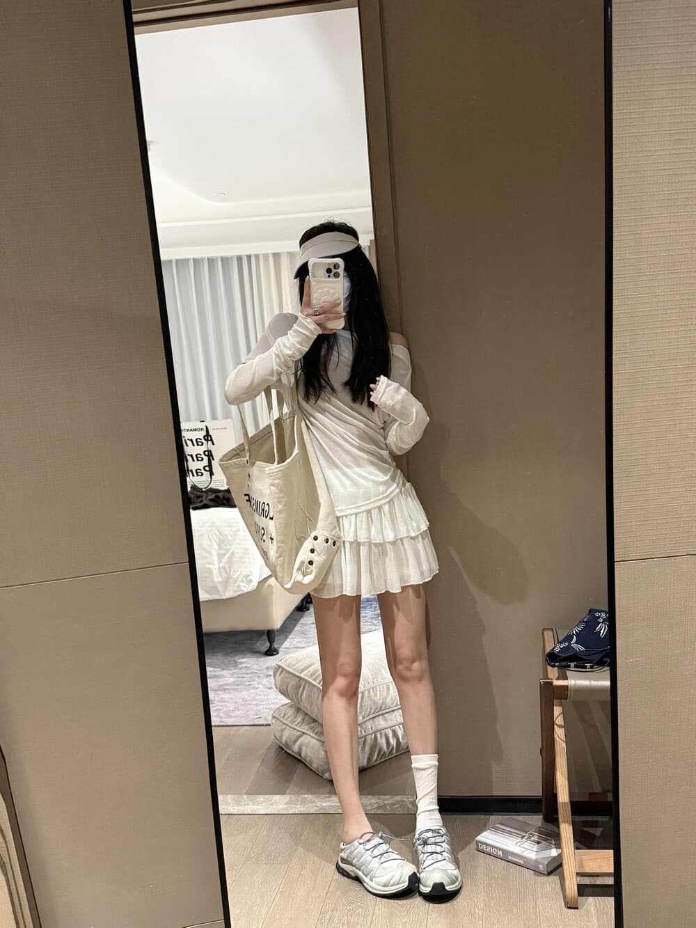 미니멀리즘 긴팔 티셔츠 여성 가을 새로운 반신 스커트 캐주얼 세트 상세 이미지 7