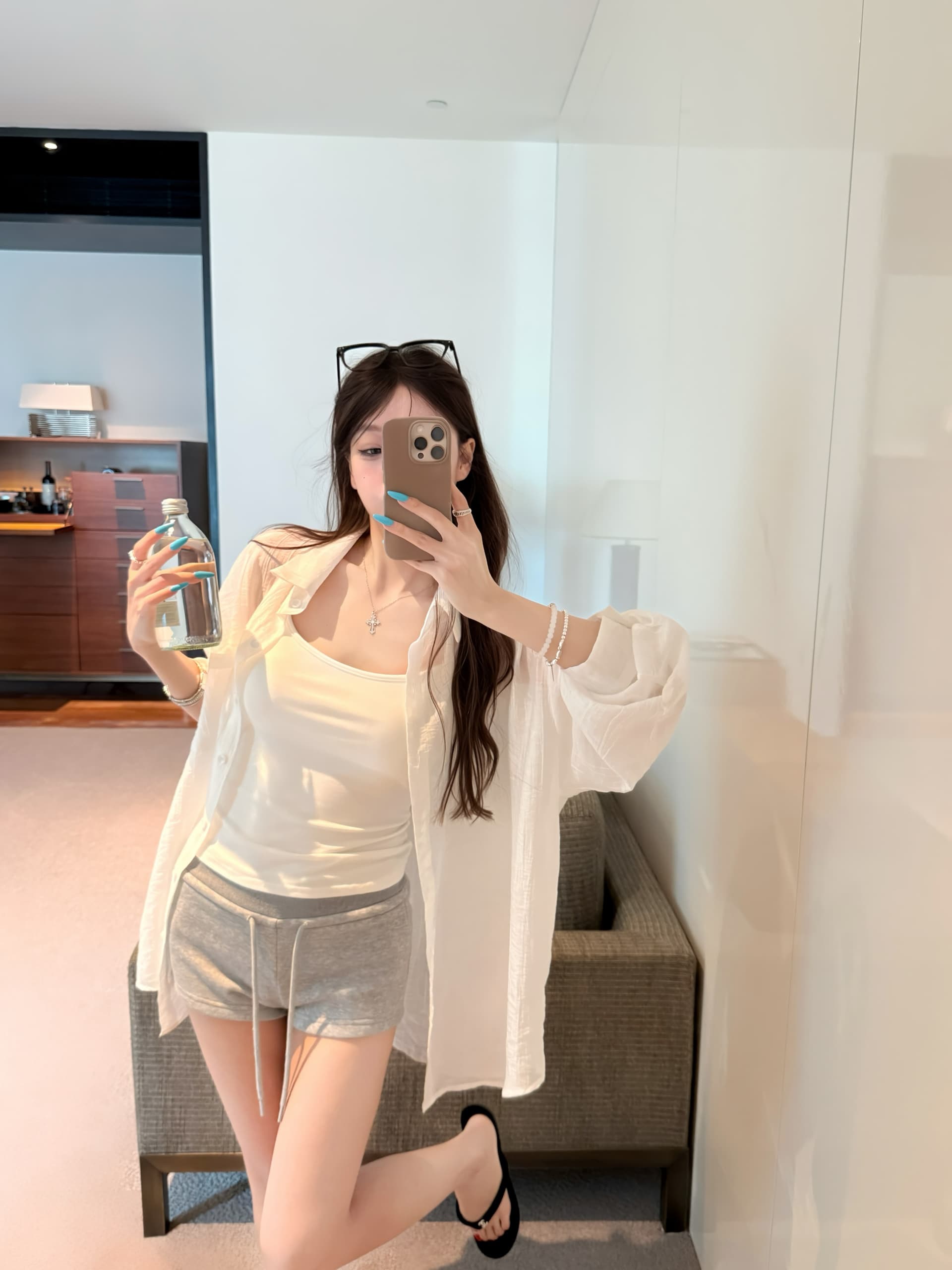 실사 정가 얇은 스타일 자외선 차단 루즈핏 캐주얼 셔츠 맨위 여성 가을 새로운 품격 셔츠 카디건 코트 상세 이미지 12