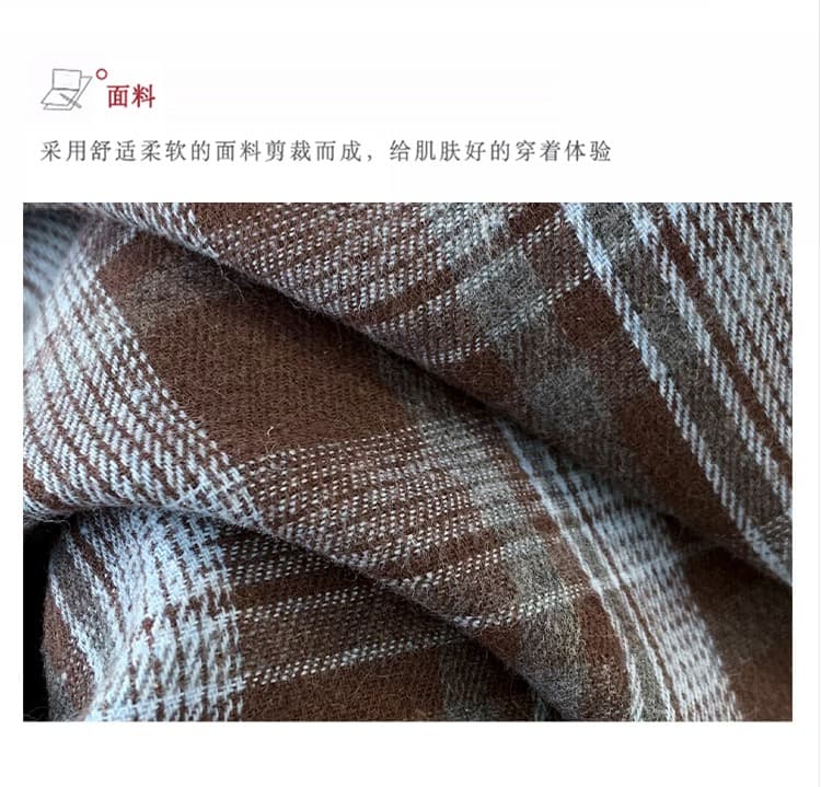 자이언트 잘 생긴 ~ 중 2026 년 체크무늬 밑단 프릴 반신 스커트 여성 가을 허리밴드 도루 센스 롱 코트 A라인 스커트 상세 이미지 4