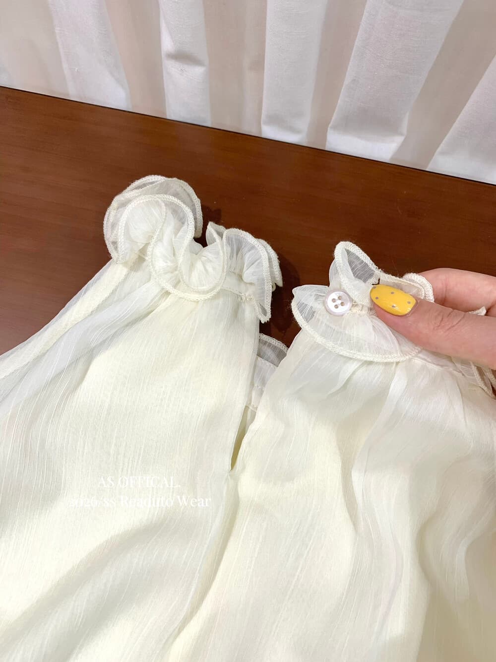 원본 지구권 분말 벽 푸시 뜨거운 켜기 새로운 고대 조기 달콤한 자매 행침 목 프릴 퍼프 뒤로 심낭 아름다운 상세 이미지 11