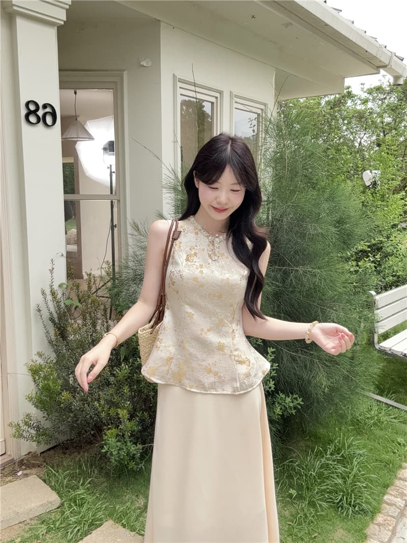 실사 정가 스타 가을 비단 새로운 중식 맨위 인어 꼬리 치마 세트 고급 부드러운 바람 품격 투피스 세트 상세 이미지 8