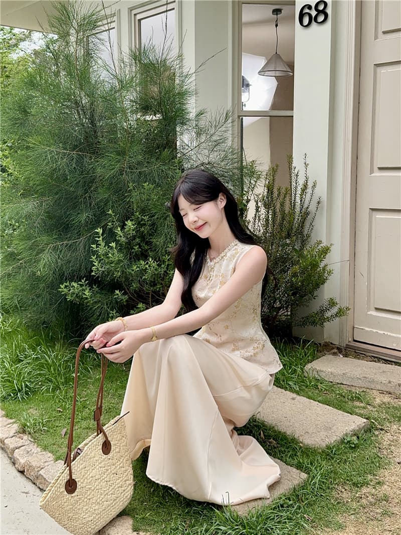 실사 정가 스타 가을 비단 새로운 중식 맨위 인어 꼬리 치마 세트 고급 부드러운 바람 품격 투피스 세트 상세 이미지 9