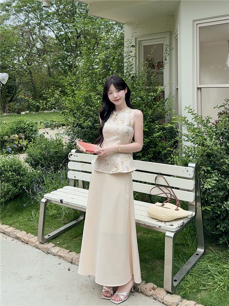실사 정가 스타 가을 비단 새로운 중식 맨위 인어 꼬리 치마 세트 고급 부드러운 바람 품격 투피스 세트 상세 이미지 10