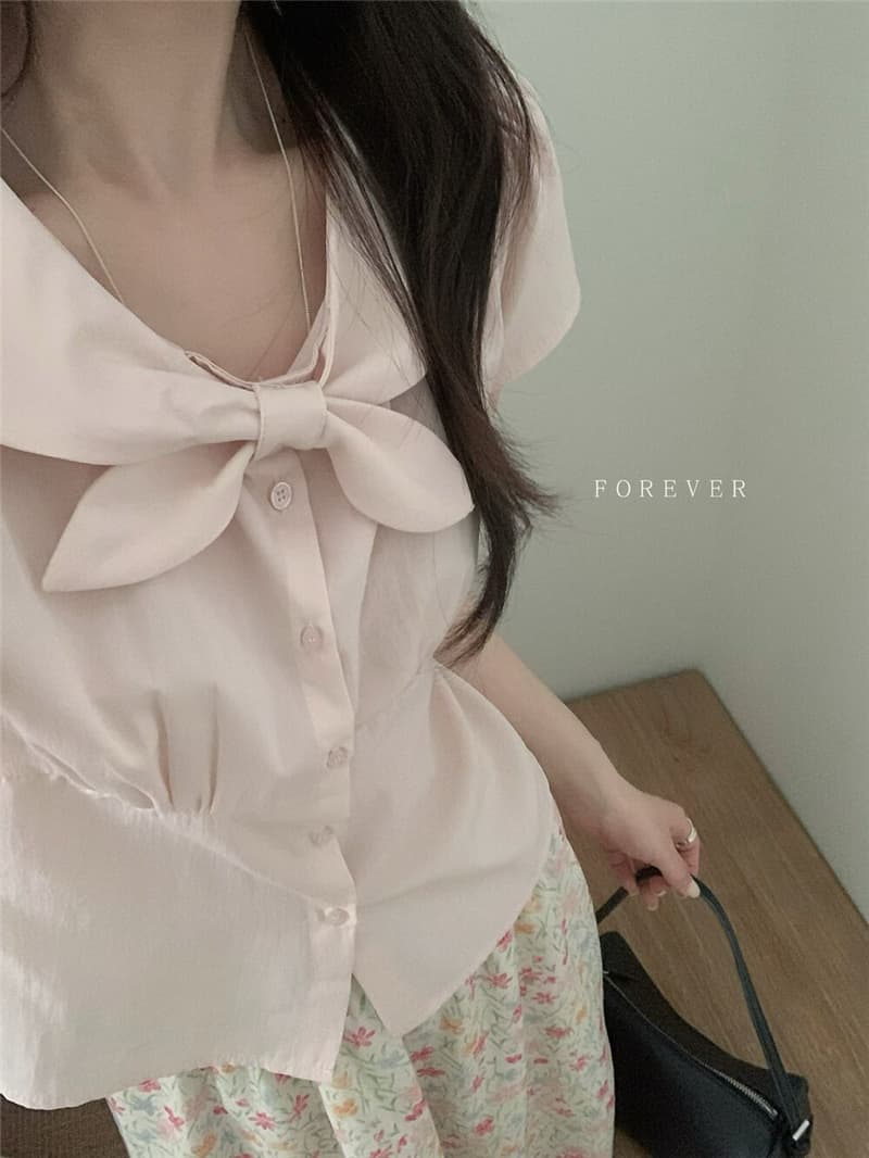 소녀 센스 폴로 칼라 토끼 귀 품격 맨위 작은 셔츠 디자인 센스 맨위 상세 이미지 7