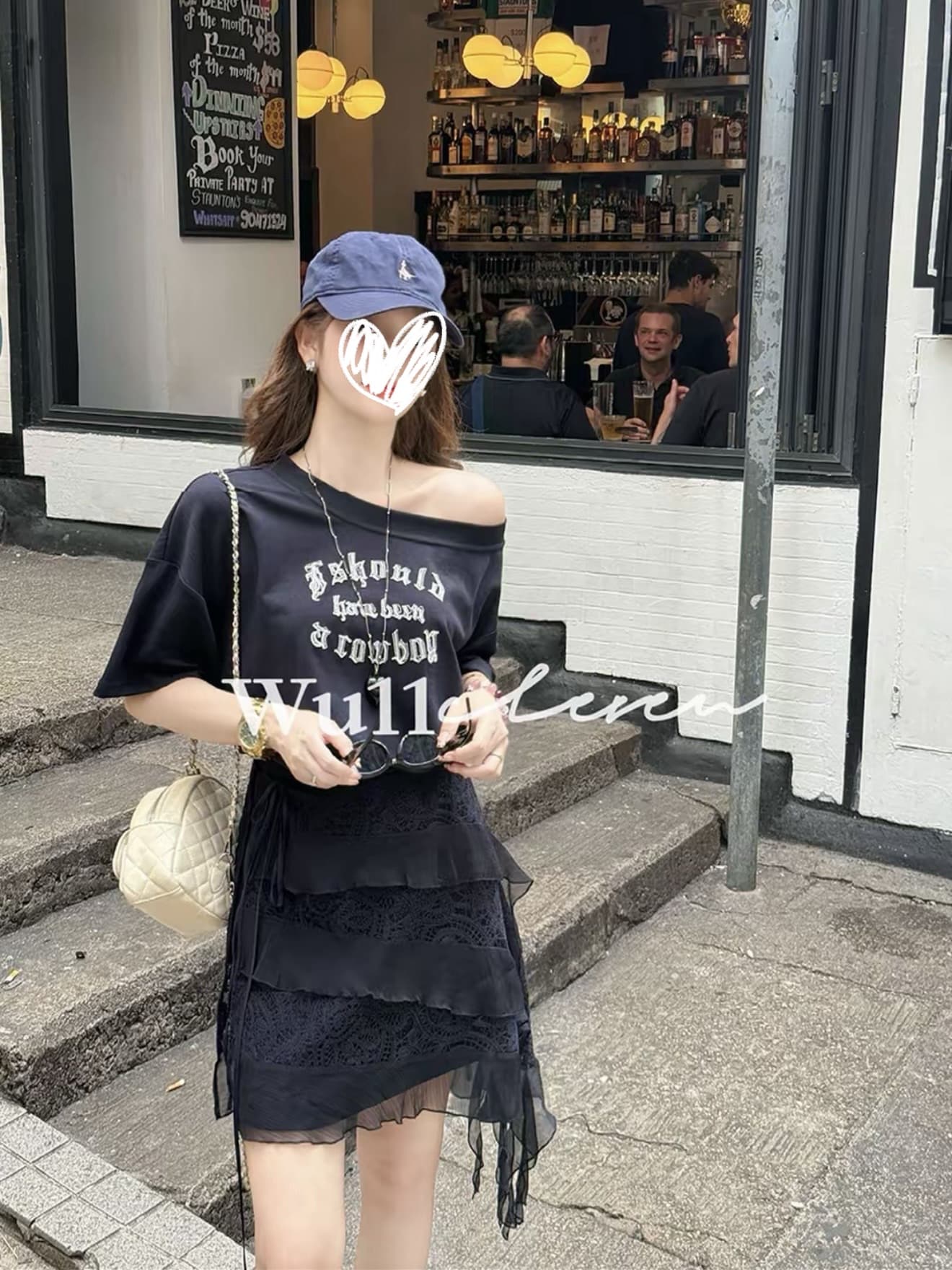 라이 경기 서울 느긋한 바람 한푸 비스듬한 어깨 드레스 랩스커트팬츠 패션 투피스 세트 이미지 4