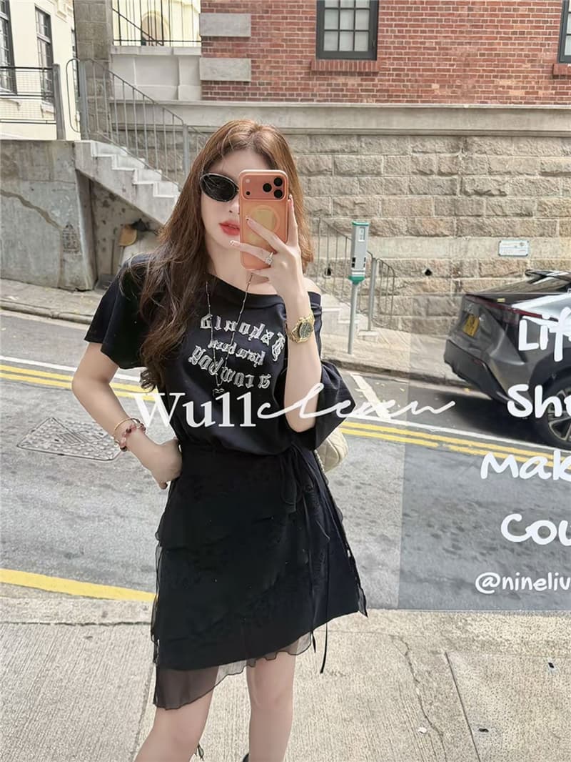 라이 경기 서울 느긋한 바람 한푸 비스듬한 어깨 드레스 랩스커트팬츠 패션 투피스 세트 상세 이미지 2